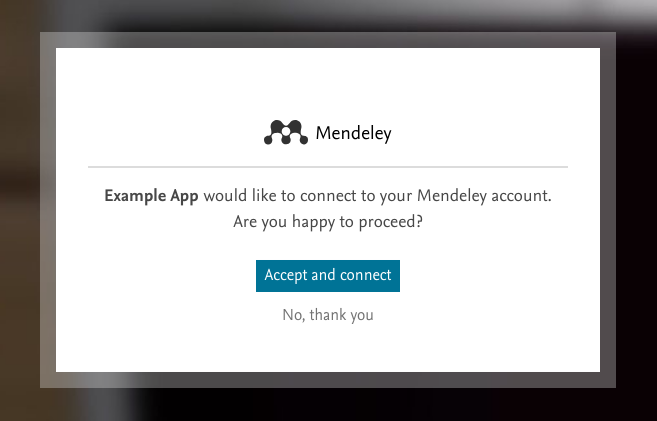Authorization dialog